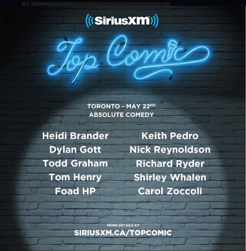 Tuesday night Nick Reynoldson is part of a great lineup for SiriusXm’s #TopComic | 8:30PM | Absolute Comedy