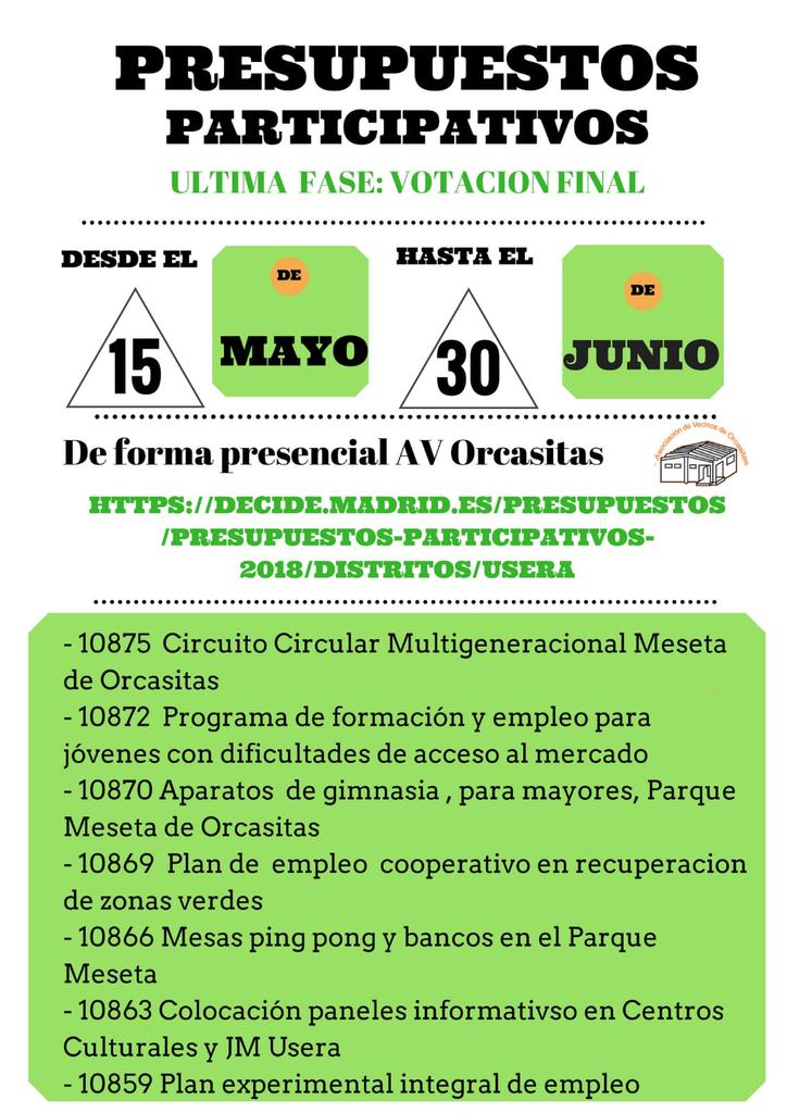 AVOrcasitas's tweet photo. ¿Por qué Orcasitas logra sacar adelante sus propuestas en los Presupuestos Participativos? ¿Cuál es el secreto?

     O R C A S I T A S   R E S P O N D E https://t.co/iLGj2zXNLT