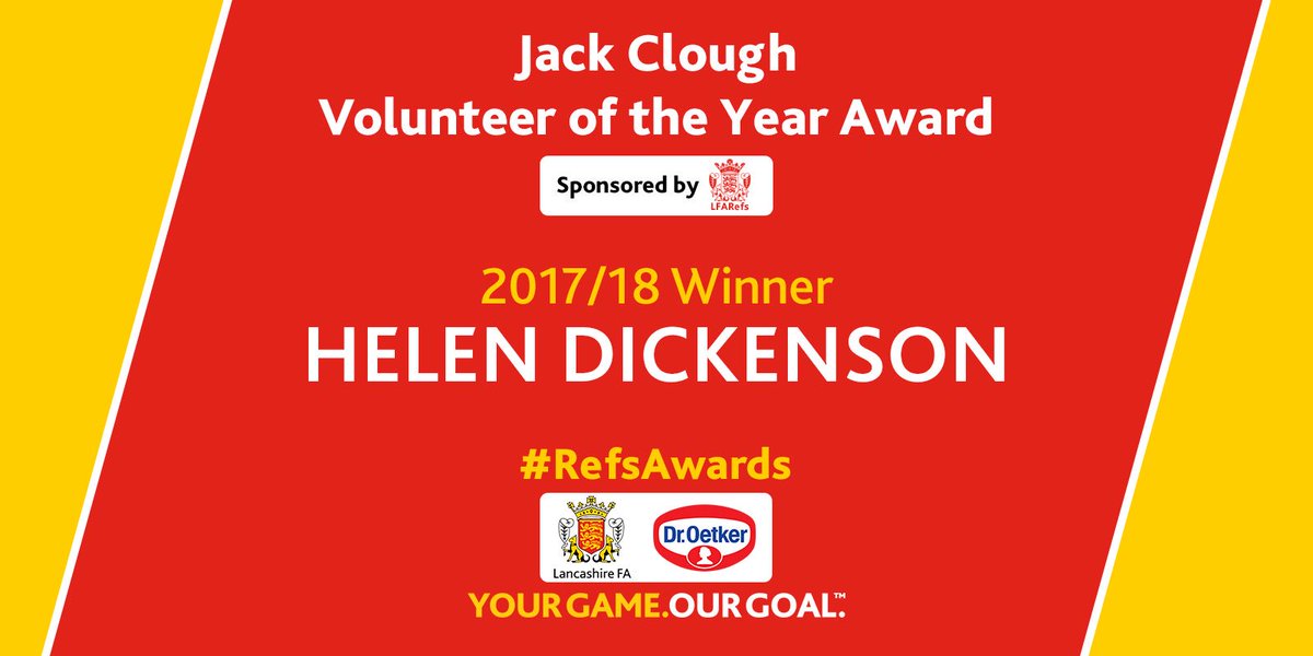 LFARefs's tweet photo. 🏆VOLUNTEER OF THE YEAR🏆

Sponsored by @LancashireFA your 2017/18 winner is....

HELEN DICKENSON

Congratulations Helen! 👏🏼

#RefsAwards https://t.co/rWDl0B5Y6E