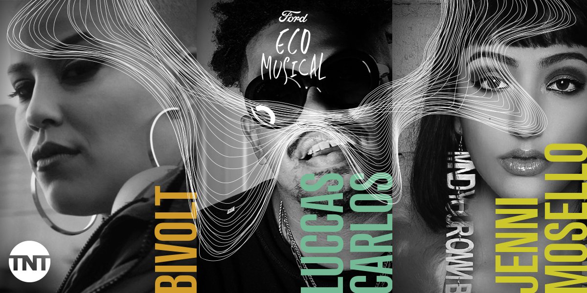 TNTbr's tweet photo. Atitude, muita garra e vontade de vencer são elementos do line-up do palco #FordEcoMusical, durante a Live do #BillboardNaTNT: @JenniMosello, @LuccasCarlos e @Bivolt_Mc apresentam músicas autorais especialmente pra vocês. <3 Quem aí vai acompanhar? 🙌 https://t.co/qE7GPRJ3dj