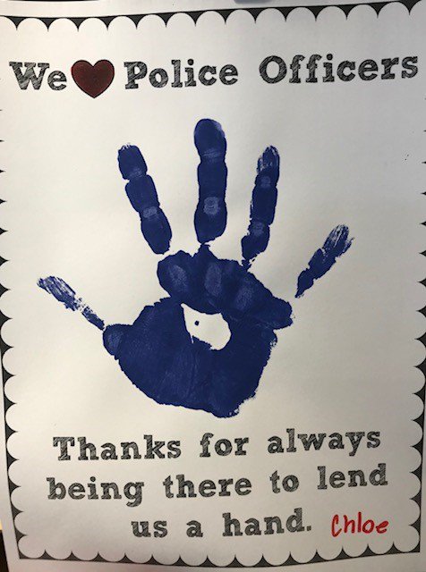 Mrs. Westphal's 2nd grade class at LE Berger Elementary School dropped off cards yesterday in honor of #NationalPoliceWeek! Today, Officer Richardson surprised the class and stopped in to say thank you and answered any questions they may have! #2ndGradeRocks #WestFargosFinest
