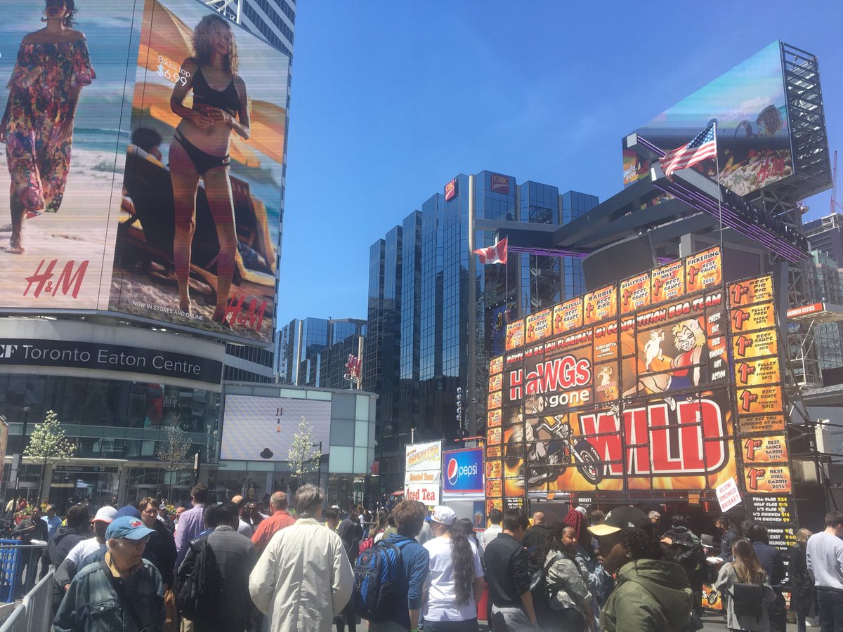 Hawgs gone Wild is starting the season off a little early this year at Yonge and Dundas Square.                          Come say hi!