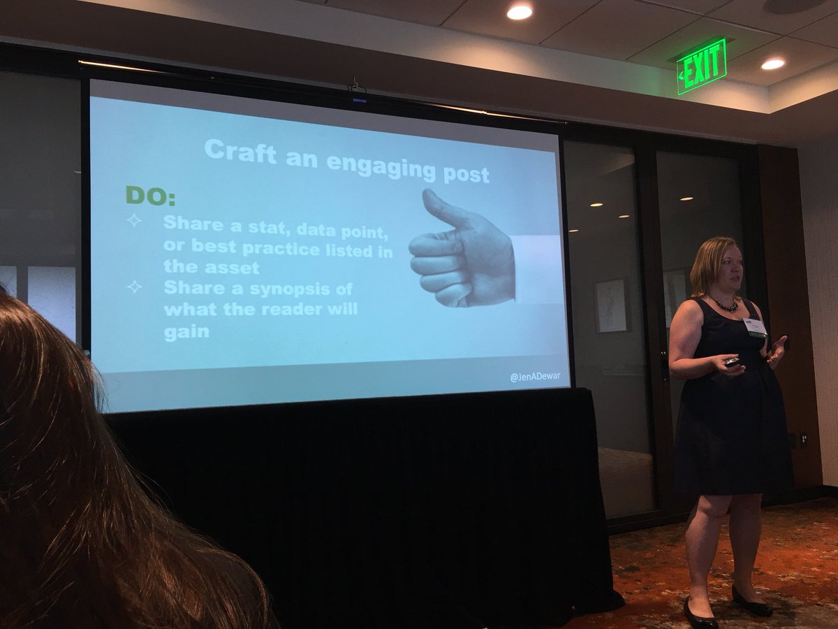 How do you create engaging social media? <a href="/JenADewar/">Jen (Picard) Dewar</a> shows how to do it in 1 hour a day #SMPSBootcamp