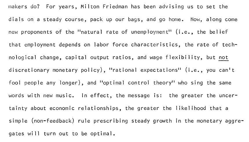 7/ By the end of his talk, Minneapolis Fed chair MacLaury endorsed publicly announced aggregates target for money supply growth