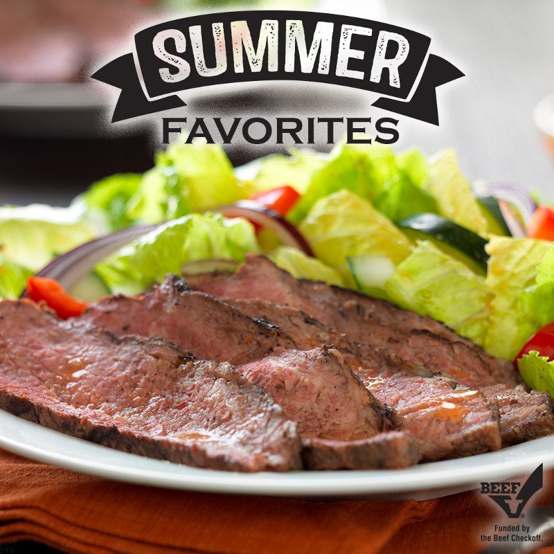 NVBeef's tweet image. When the heat is on, salads are a favorite. Try this Caribbean Jerk Tri-Tip over Basil Lime salad—get the recipe at:
beefitswhatsfordinner.com/recipes/recipe…