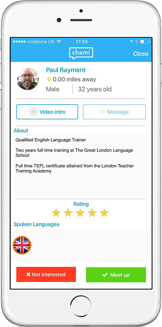 ChamiApp's tweet image. Use @ChamiApp to get an English tutor to come to where YOU are within 30 minutes. Find a tutor near you read their profile and meet up! #LanguageLearning #social #meetup #languageExchange
