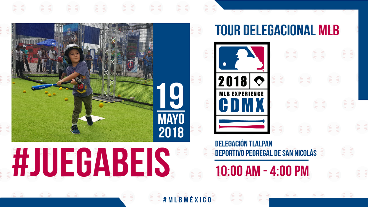 MLB_Mexico's tweet photo. ¡Te esperamos mañana en la @DTlalpan!
La #MLBExperience estará en el Deportivo Pedregal de San Nicolás para que pases una mañana llena de béisbol.
#JuegaBeis #YoAmoElBeis https://t.co/vGxmkCiXyi