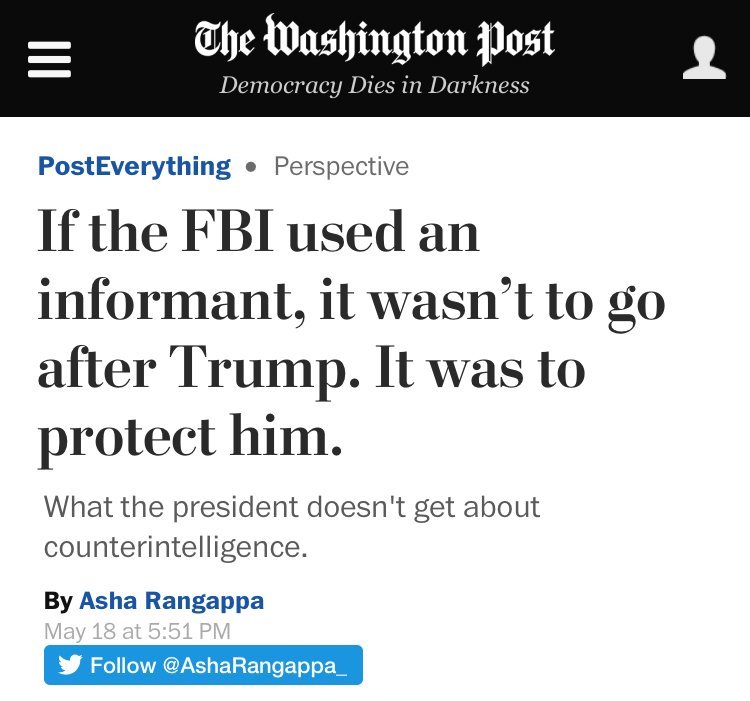 Stupidest media headline? NYT: Spy not spying on Trump or Wapo: Spy was to protect Trump?