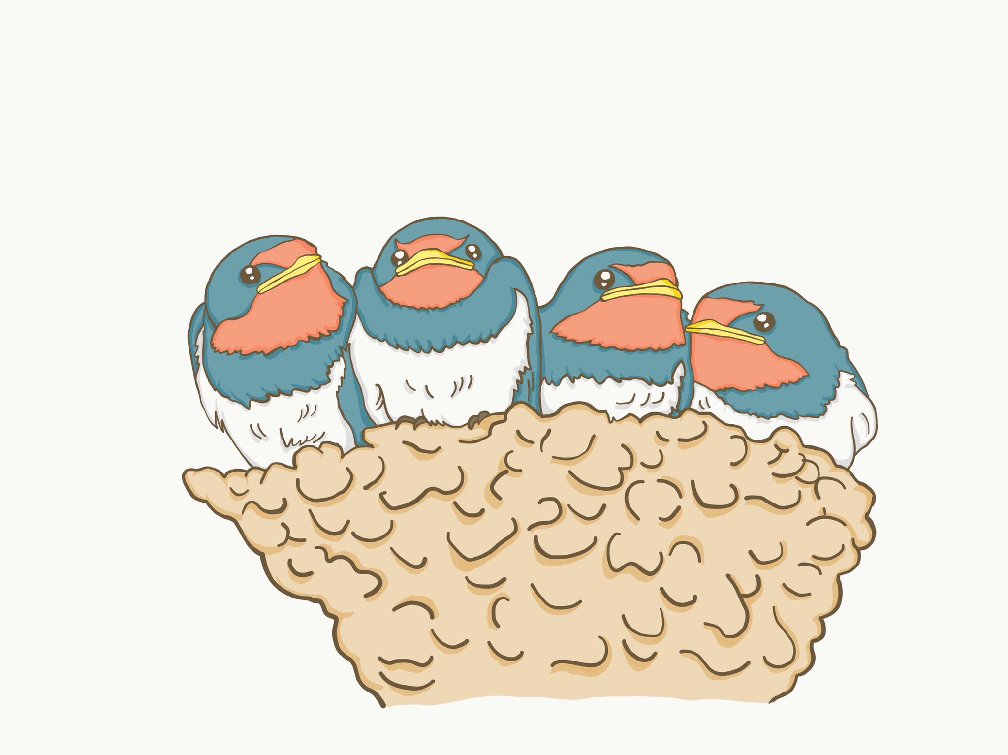 まろ まろち まんが道 ツバメの雛たちです イラスト 絵描きさんと繋がりたい お絵かき部 絵サポ専用 ツバメ ツバメの雛 T Co lnwxfdcs Twitter