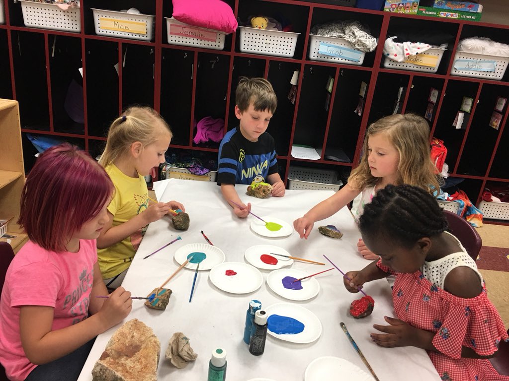 Room2RocksTRPS's tweet photo. ABC Countdown to Summer continues in room 2 with letter “T” today.  Teachers choice- we went on a hike and each found a rock and then painted our rocks for our CLASS ROCK Garden... ROOM 2 ROCKS!!! @Room2RocksTRPS  #excellencebeginsTRPS https://t.co/HwlspXh7uI