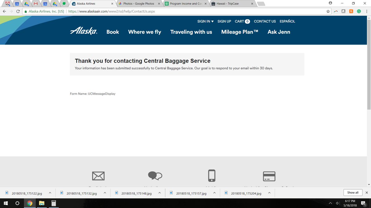 #AlaskaAirlines lost my luggage. I called about filing a claim and asked for a callback, 8 days no call back. I called and stayed on hold 44 minutes. I filled out an online form. Their response is they'll let me know in a month. #poorservice