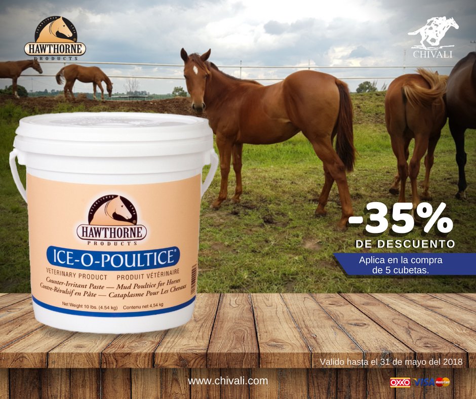Ice-O-Poultice es un lodo que ayuda a reducir la hinchazón y la inflamación de los músculos y tendones de las piernas. 
Disponible en presentación de 10, 23 y 50 libras. 🤠🐎
Visita la línea completa de productos 
HAWTORNE aquí------> bit.ly/2Iq2dnu