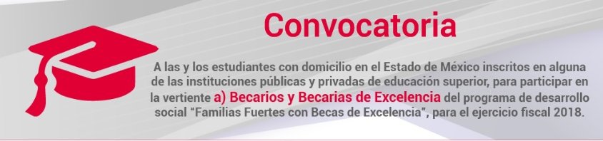 secti_edomex's tweet photo. #Becas Te invitamos a conocer la convocatoria de la vertiente Becarios y Becarias de Excelencia del Programa de Desarrollo Social #FamiliasFuertes con Becas de Excelencia, para el ejercicio fiscal 2018.
Ingresa en: https://t.co/DHW9lOnXiK https://t.co/n0dq6OhIHe