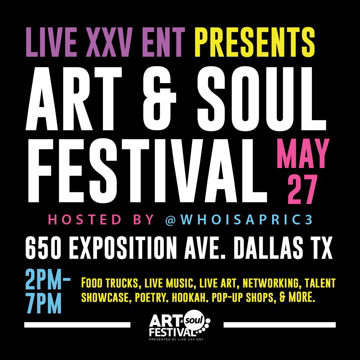 chknfrydst8k's tweet photo. I’m an official performer at the #dallas #artandsoulfestival on May 27th ✨✨ hope to see ya there! @livexxvent #liveASF https://t.co/mM3zZ6sLvo