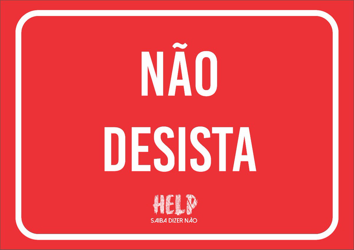 DeidsonE's tweet photo. Você  é  capaz! Não desista nós acreditamos em você! 
#SaibaDizerNãoAoSuicídio 
#Help
#FJUBA
#FJUFEIRADESANTANA https://t.co/C9u8bq4DSt
