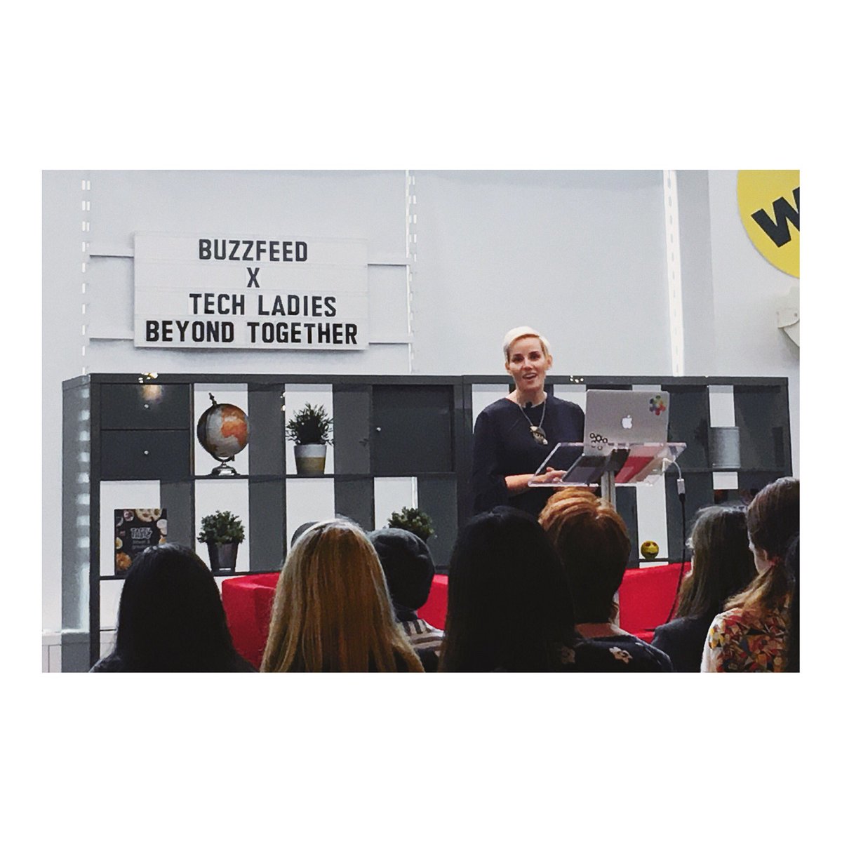 heyniconate's tweet photo. “Give up your ‘shoulds’... Do what you do best everyday... Follow your values... Take risks — go places that stretch you... Replace conflict with curiosity...” @skamille #BuzzFeedxTechLadies https://t.co/FEffNyVkpg