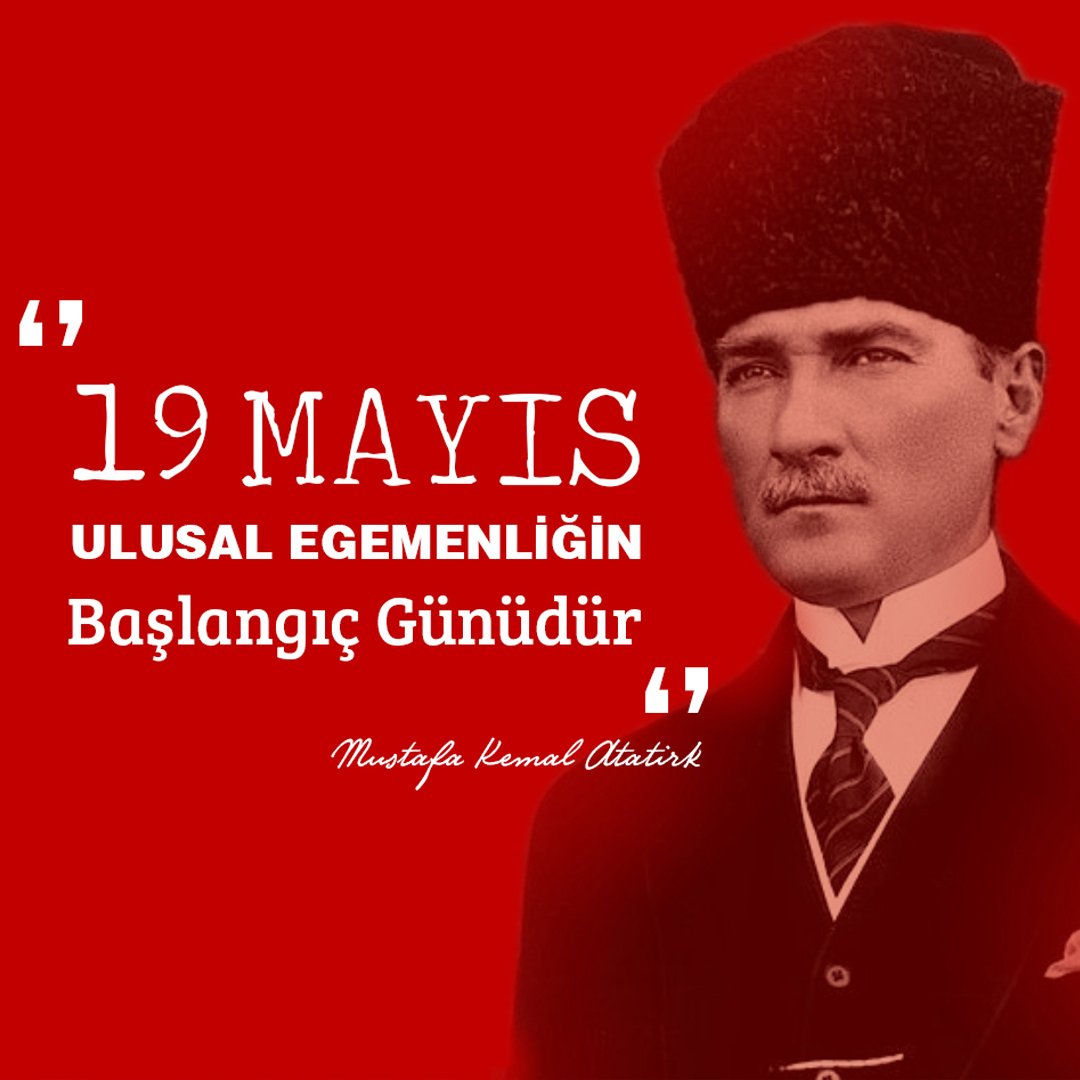 19 Mayıs Atatürk'ü Anma Gençlik ve Spor Bayramımız Kutlu Olsun.
.
#19mayıs #gençlikbayramı