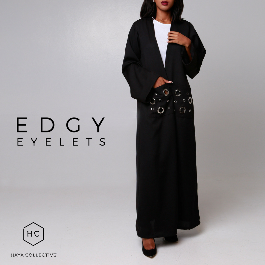 HayaCollective's tweet photo. The eyelet trend is here to stay.
Shop Eyelet Pocket Abaya (R999) now at https://t.co/rCfNxtq764. 
Eid ‘18 orders close this Sunday, at midnight.

#Eyelet #EyeletTrend #EyeletFashion #Eid #EidOutfit #Ramadan https://t.co/jE4zM6Vn0C