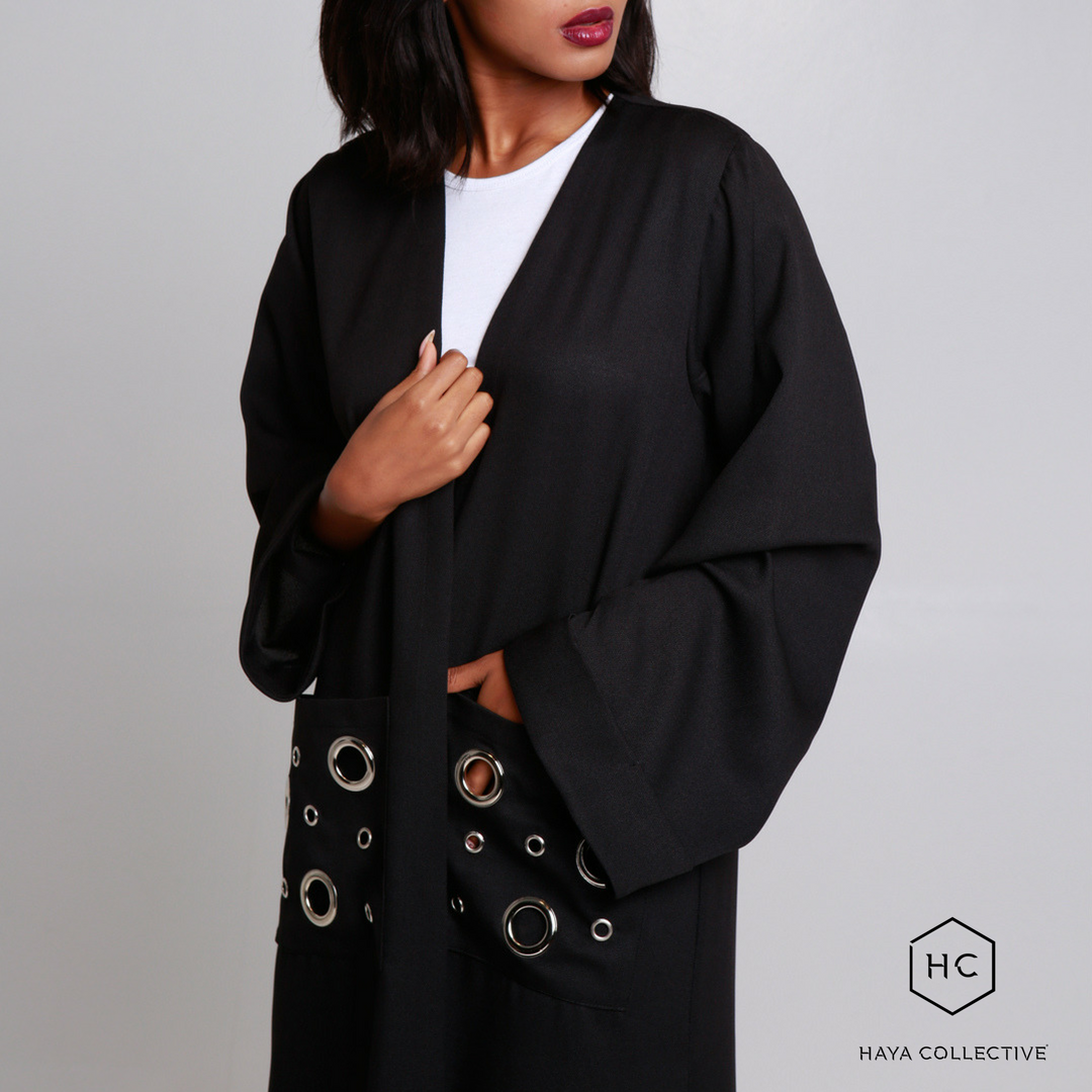 HayaCollective's tweet photo. The eyelet trend is here to stay.
Shop Eyelet Pocket Abaya (R999) now at https://t.co/rCfNxtq764. 
Eid ‘18 orders close this Sunday, at midnight.

#Eyelet #EyeletTrend #EyeletFashion #Eid #EidOutfit #Ramadan https://t.co/jE4zM6Vn0C
