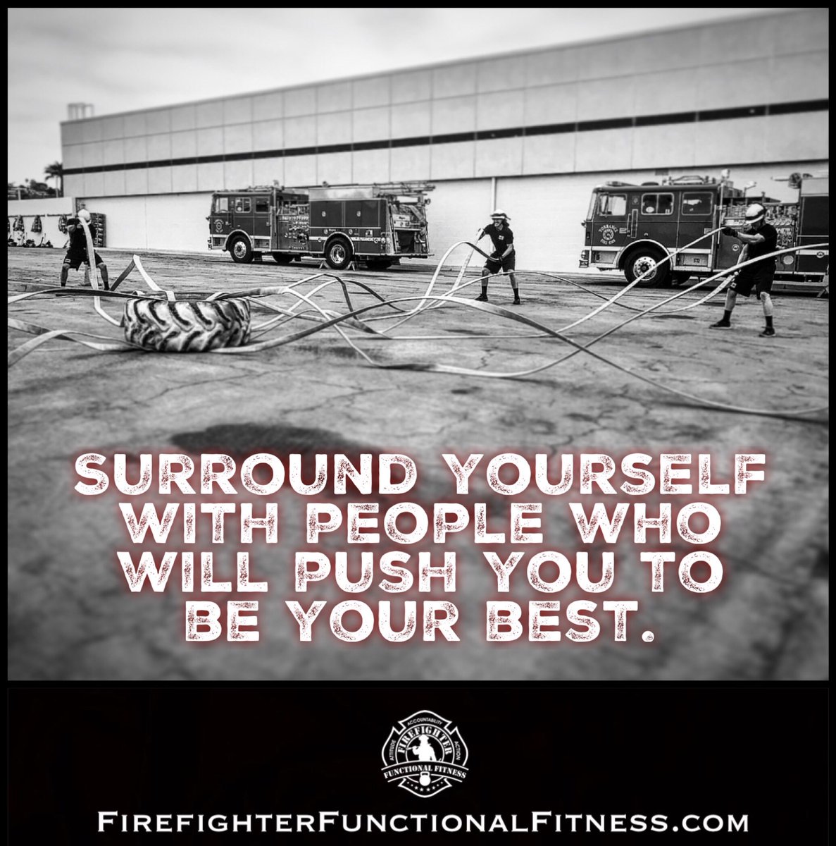 FirefighterFFit's tweet image. “Surround yourself with people who will push you to be your best.”

FirefighterFunctionalFitness.com 

📷 Dave Sabo