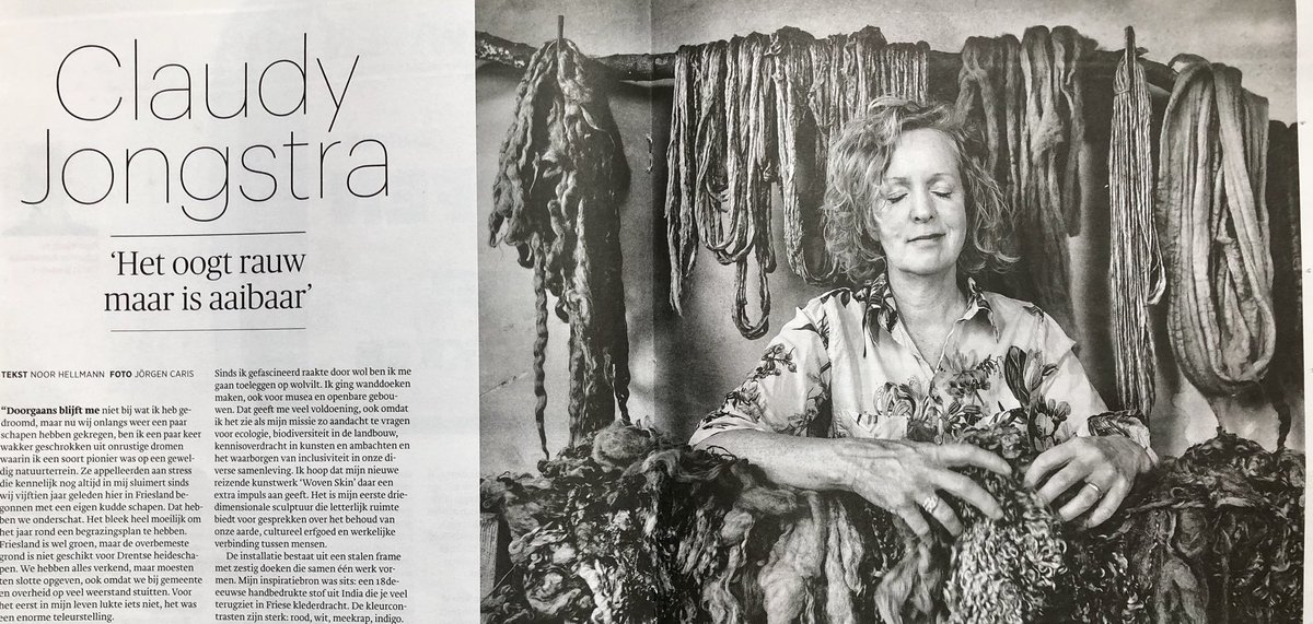 Friese kunstenares/textielontwerper @claudy_jongstra vandaag in <a href="/LetterenGeest/">Letter&Geest</a> van <a href="/trouw/">Trouw</a> over haar dromen en haar kunstwerk <a href="/wovenskin/">WOVEN SKIN</a> dat eigenlijk “een beschermer van de aarde, de mens en onze geschiedenis” is. <a href="/LF2018/">Castello</a>
