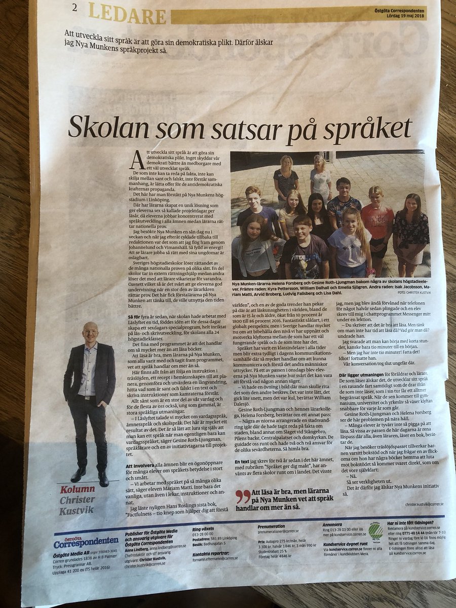 BBarlinger's tweet image. Härlig läsning om min arbetsplats!⭐️