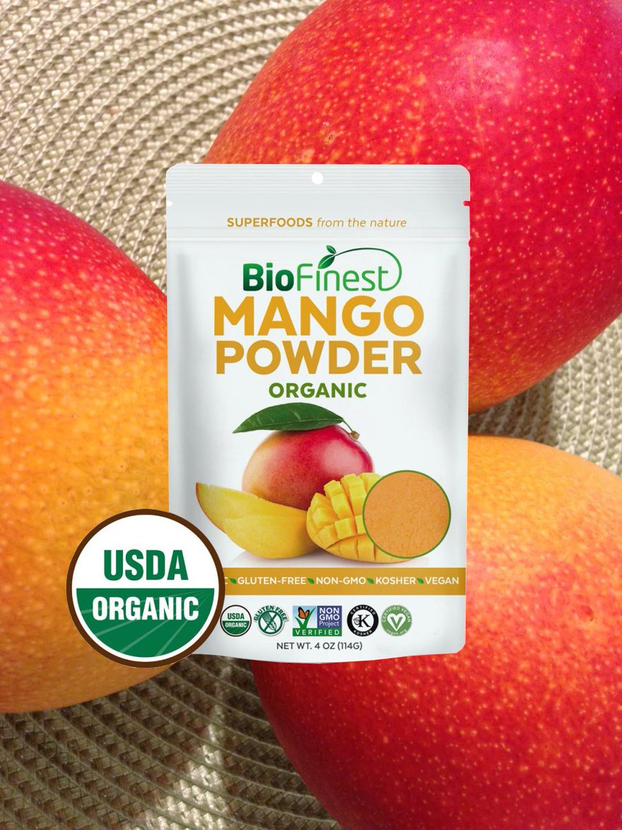biofinest's tweet photo. Biofinest Mango powder is rich in Vitamin B6, A and C dietary fiber, vitamins and minerals. Mango powders are known to help lower cholesterol; good for eye, skin and heart health and improve digestion! Try it out now! https://t.co/ToGHD7Xhxx