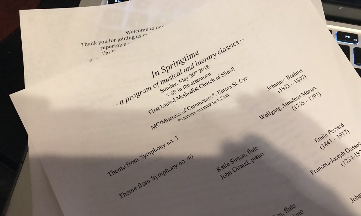flutist_kim's tweet photo. It’s happening Sunday. Come hear us. #InSpringtime 

Had my last lesson with Hazel. She told me she loved me and her mom was crying - Hazel’s last day of school was today, last lesson and then moving next week. I will miss her. https://t.co/rOkjoQ5Rf1