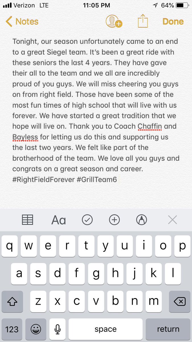 ChsGRILLteam6's tweet photo. It’s been a great ride #RightFieldForever #GrillTeam6 https://t.co/eQSj2Z4m9N
