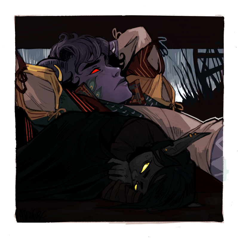 I can’t believe most of these assholes wanted to sleep in the rain and not join the totally chill and not moody under-the-wagon party. #CriticalRole #CriticalRoleArt #criticalrolefanart