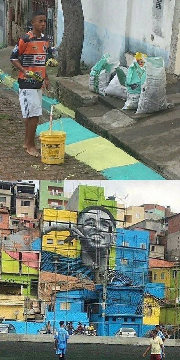 Deji Faremi Ar Twitter Gabriel Jesus From Painting The Ground To Being Painted On The Ground Believe You Can Be Anything T Co Suljcitvjy Twitter