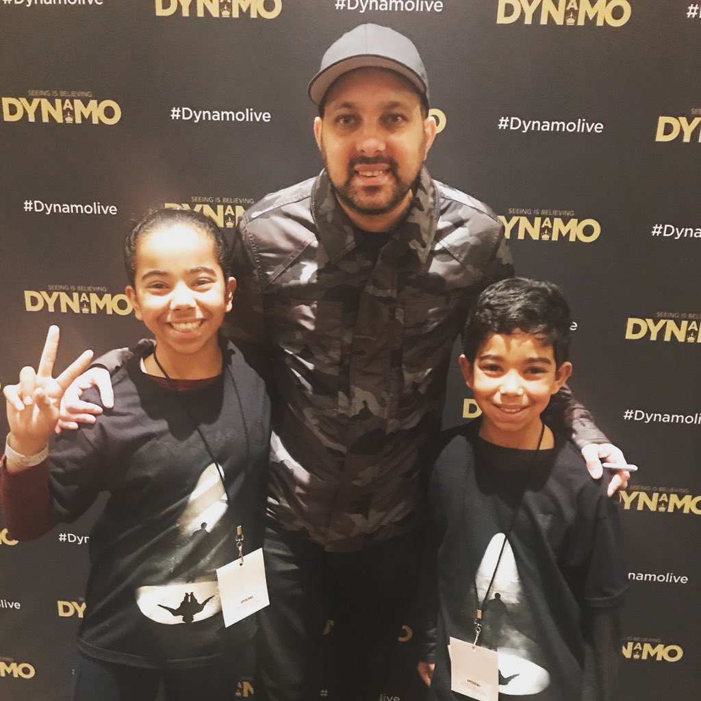 PaulAdams39's tweet photo. Kids got lucky and had a meet and greet with the man himself @Dynamomagician #DynamoLive #Magic #seeingisbelieving https://t.co/hWKqwo5ISS