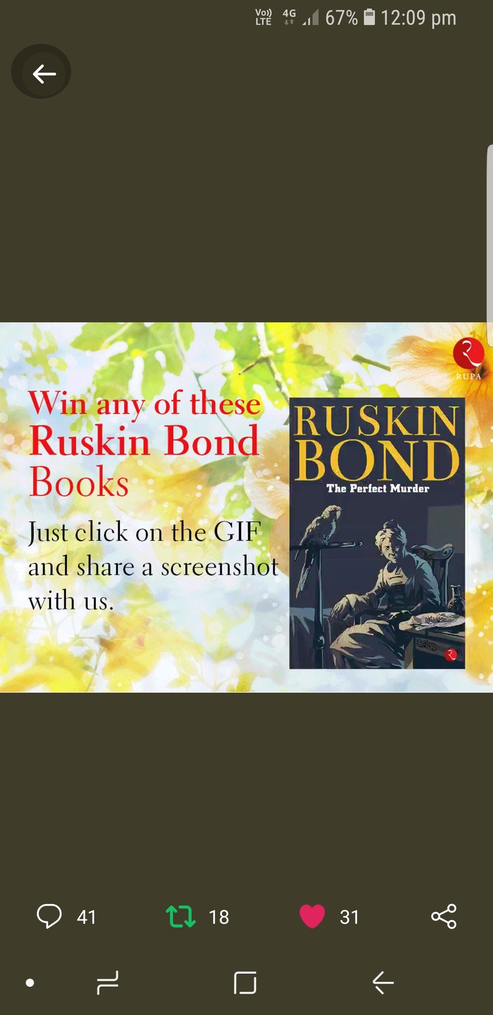  Happy Birthday Ruskin Bond Here you go Screenshot of 