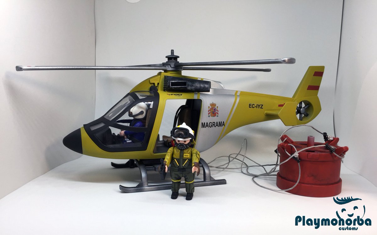 playmonorba's tweet photo. Custom de 8 #BRIF con helicóptero del #magrama.
#HelicopteroAntiIncendios
#BRIF
#MAGRAMA
#CustomPlaymobil https://t.co/SwfkZUgIA1