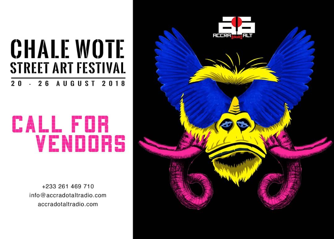 Accradotalt's tweet photo. Sign up for the street art fair at #ChaleWote2018 . 
info@accradotaltradio.com 

#Galleries  #Tech 
#Food #mechandise 
#Ghana 
#accradotalt 
#contemporaryart

🎨 @kuu_ire https://t.co/EcJ3xhyFy6