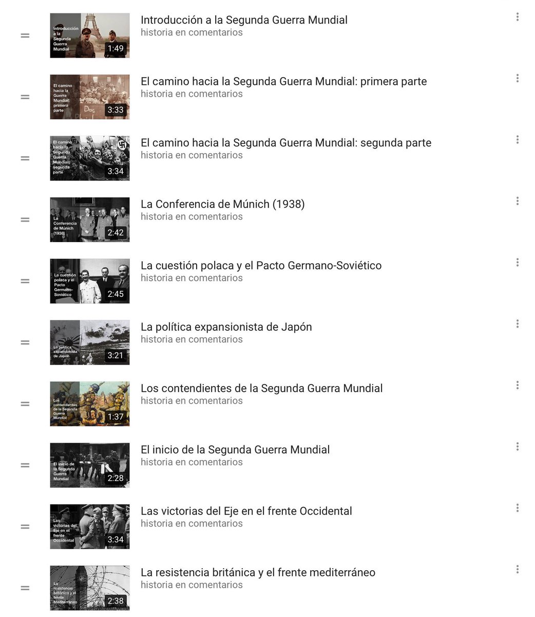 #HistoriaEn3Minutos. La Segunda Guerra Mundial en 19 vídeos muy breves: goo.gl/3Y6jwd <a href="/vialap69/">Vicente Alemany 🇺🇦</a> <a href="/Lola_Alberdi/">LOLA ALBERDI</a> <a href="/rinconccss/">Alfonso Gaspar</a> <a href="/DaniQRamos/">Daniel Quijano Ramos</a> @jlred1978 <a href="/rom_krmn/">Carmen Fernández Rom</a> @proferachel <a href="/SernaHidalgo/">Oscar Serna Hidalgo</a> <a href="/pacotellez/">Paco Téllez Aguilar</a> <a href="/tonisolano/">Toni Solano 🍏📚🍏</a> <a href="/VictyDerrotas/">Victorias y Derrotas</a> <a href="/ana_vaquer/">Ana Vaquer</a> <a href="/jesusvelez84/">Jesús Vélez</a> <a href="/onofre_ropal/">Onofre Rodrigo</a> <a href="/eneko_fc/">Iñaki FC</a>
