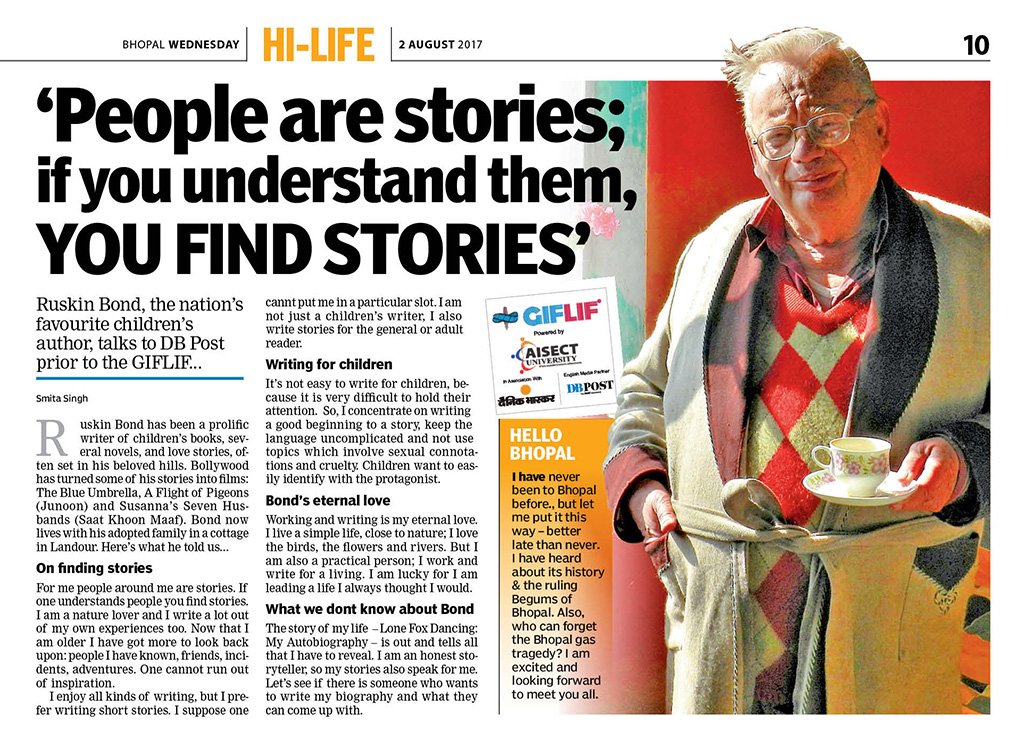 Happy Birthday Ruskin Bond....just remembering my telephonic interview with him! 