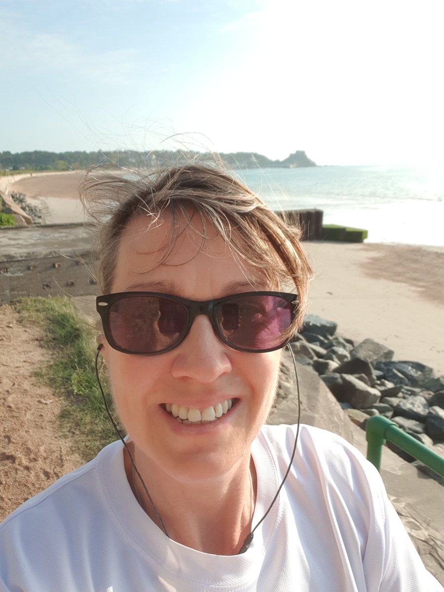 Jerseyporter's tweet image. That one was for @_withoutalcohol! Gorey Castle in the background, gorgeous morning, and definitely #notfast!!!