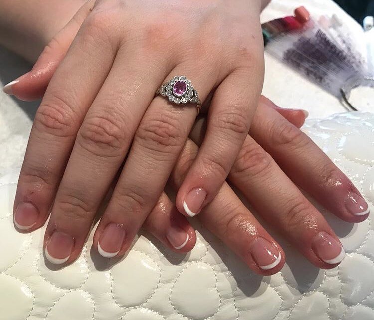 Beautiful nails and my beautiful ring! #engaged #frenchpolish