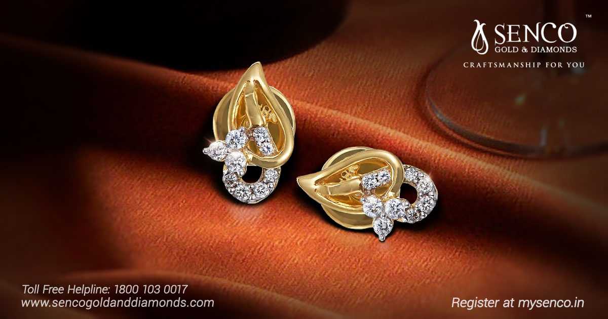 Senco Gold Diamond Earrings Collection With Price 2024 | favors.com