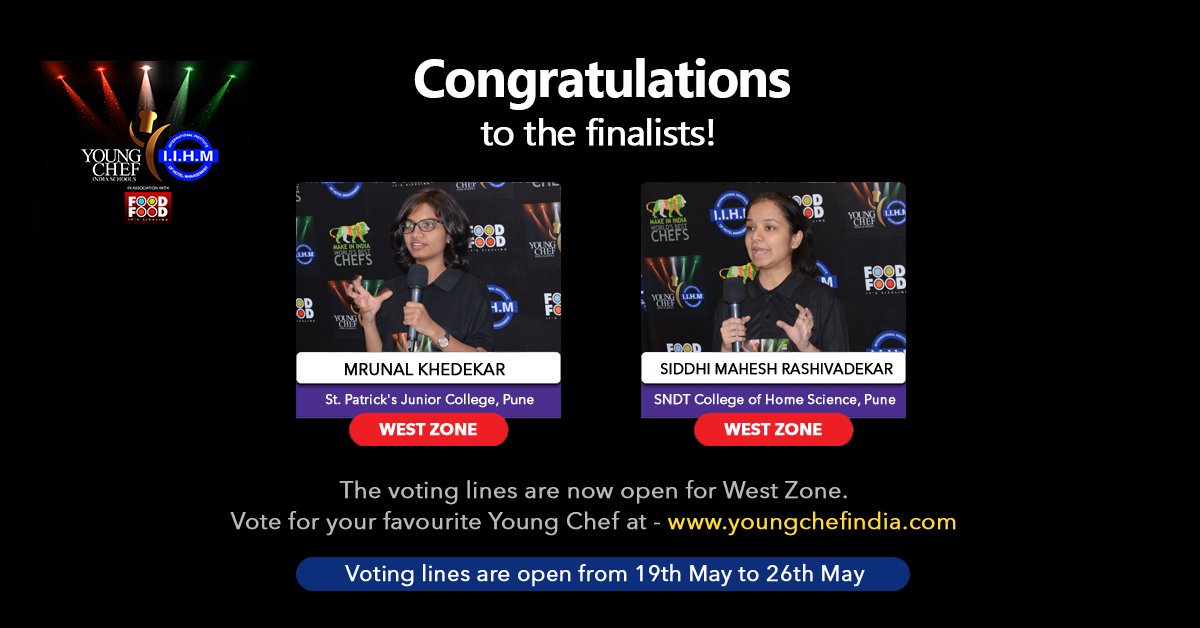 YoungChefIndia's tweet photo. Congratulations to our West Zone finalists, #Mrunal and #Siddhi.
The voting lines are now open, vote for your favorite #YoungChef at : https://t.co/lHVlNaxbUP
#YCI18 #YoungChefIndiaSchools2018 https://t.co/K6WdsMdtdh