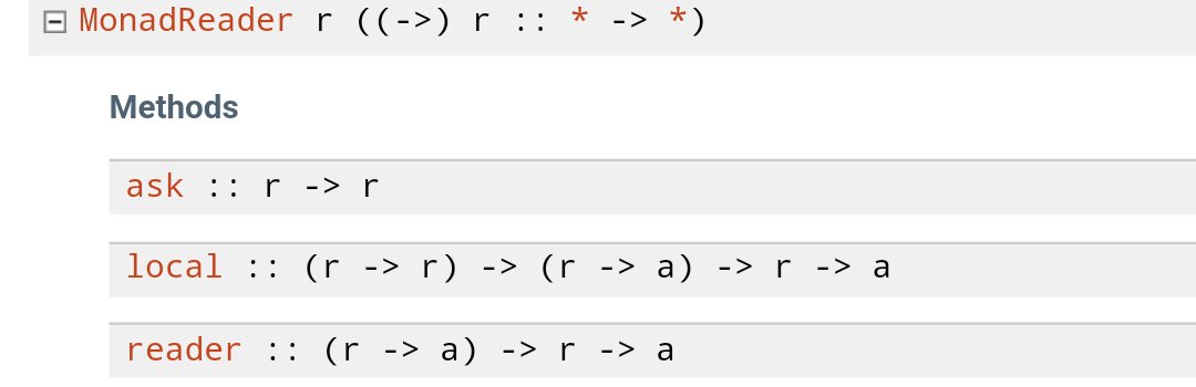 public_ai000ya's tweet photo. 昔すごいH本で「(->)型は(Monad)Readerだよ」って言われて「？？？」ってなったまま理解を放置してたんだけど、
ふとそれを思い出したのでインスタンス眺めてみたら「定義より明らか」だった https://t.co/tCuDBjLnSD