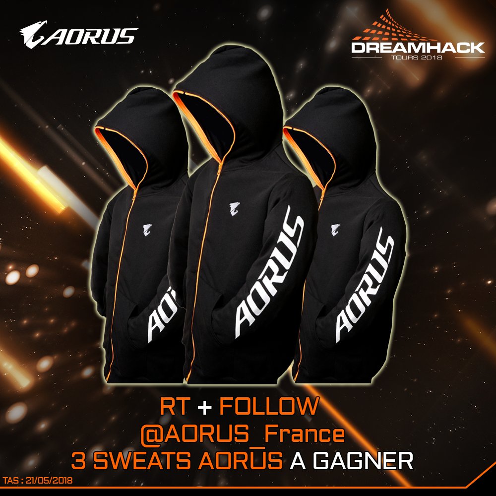 A l'occasion de la #DHFR18
gagnez votre sweat #AORUS !

RT + Follow <a href="/AORUS_France/">AORUS France</a>

📍 Et si vous êtes sur place venez nous rencontrez pour repartir avec votre sweat !
👇👇👇👇
goo.gl/sbzDxp 
#AORUSDHFR18