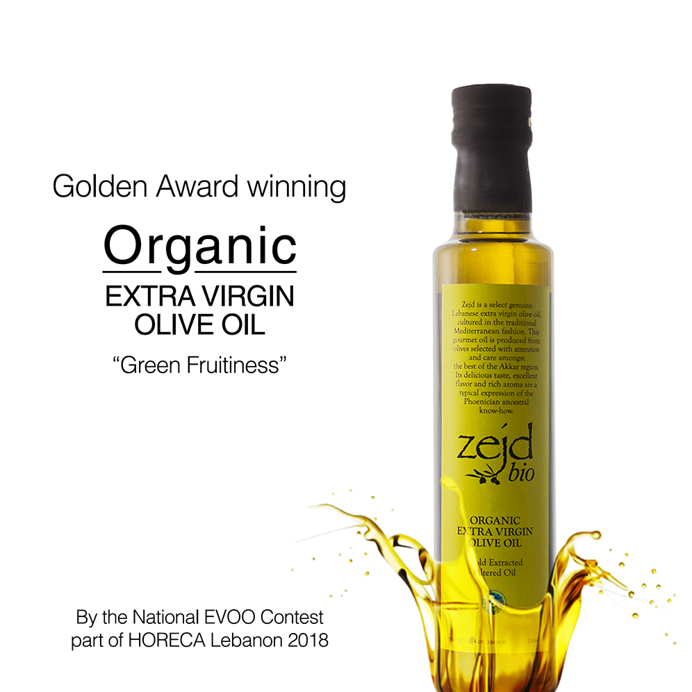 houseofzejd's tweet photo. A Golden Award for #GreenFruitiness to #Zejd's #Organic #ExtraVirginOliveOil by the National EVOO Contest-part of Horeca Trade Show Lebanon 2018 https://t.co/vCTOjnBVlP