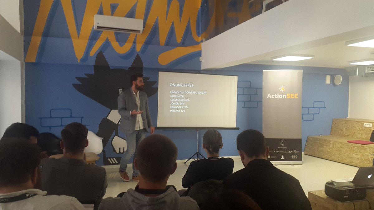 fmeta's tweet photo. #POINT70 continues with a series of #ACTIONSEE capacity building workshops. At the moment @kulinba discusses strategic approach to social media. 

At the @wearenetworks in #Sarajevo, #Bosnia and Herzegovina. https://t.co/HNDaN11wGs