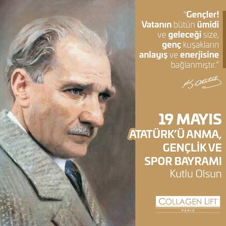 🇹🇷 19 Mayıs Atatürk’ü Anma Gençlik ve Spor Bayramı kutlu olsun. 
.⠀
.⠀⠀⠀⠀
#19mayıs #atatürküanmagençlikvesporbayramı #collagenliftparis #collagenliftparistürkiye