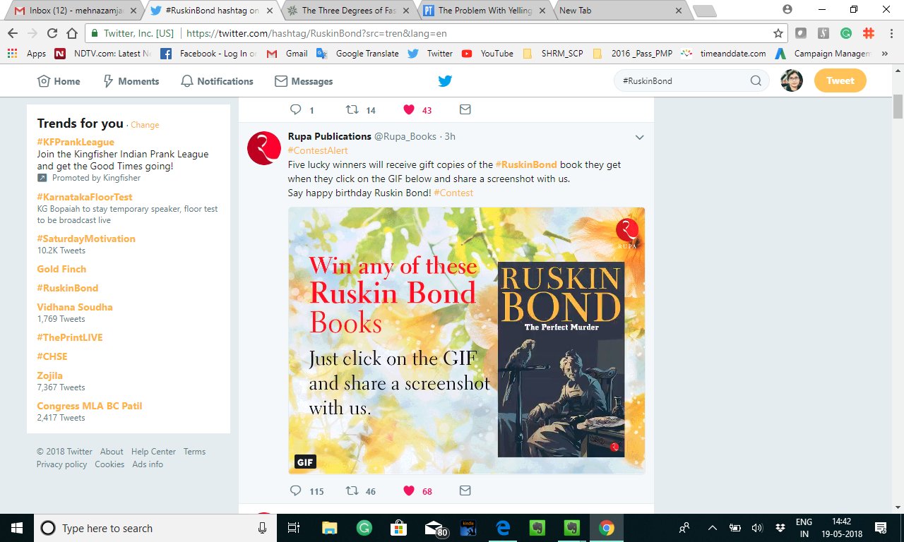  Happy birthday Ruskin Bond ! 