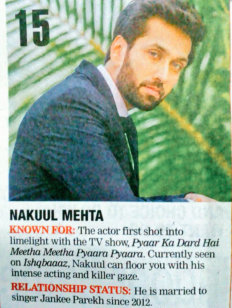 trusfrated__af's tweet photo. [⚡ TIMES 20 MOST DESIRABLE MEN ON TV⚡]
 And.... 
OUR MAIN MAN ---

THE UNSTOPPABLE...🌠

THE INVINCIBLE...⚡

THE TRAILBLAZER...✨

THE TRUE ISHQBAAAZ IS 15TH IN THE LIST...❤

CONGRATULATIONS FOR BEING IN TOP 20 @NakuulMehta 
@NakuulSquad 
#Ishqbaaaz https://t.co/jQjNgtlm2u