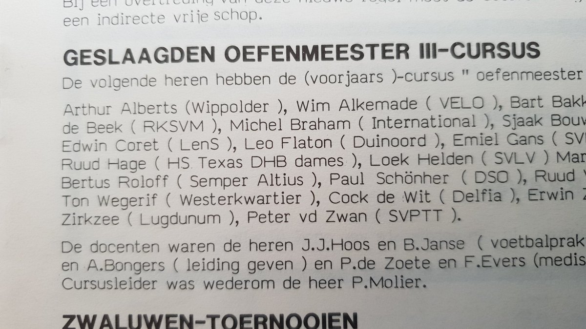 Zo lezen we gewoon dat oa  <a href="/Haagschefysio/">Edwin Coret</a> in 1985 zijn oefenmeester III succesvol heeft gehaald....