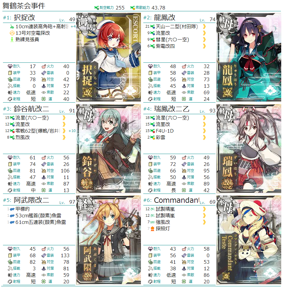 周回用編成メモ
1枚目から2-4、4-2、5-4 